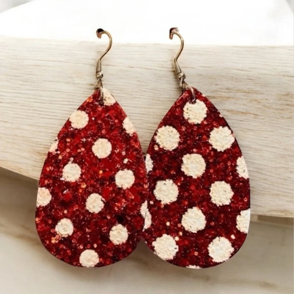 Christmas Faux Leather Earrings